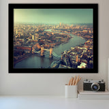 London aerial view with Tower Bridge in sunset time Framed Art Prints Wall Decor - Painting Art, Wall Art, Home Decor