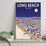 Long Beach NY Art New York Night Landscape ,City Art Print, Large Canvas, Canvas Print Wall Art Home Decor