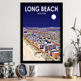 Long Beach NY Art New York Night Landscape, City Art Print, Framed Art Print Wall Art Home Decor, Framed Picture