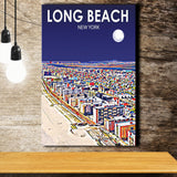 Long Beach NY Art New York Night Landscape ,City Art Print, Large Canvas, Canvas Print Wall Art Home Decor