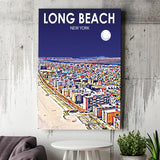 Long Beach NY Art New York Night Landscape ,City Art Print, Large Canvas, Canvas Print Wall Art Home Decor