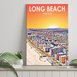 Long Beach NY Art New York Sunset Landscape ,City Art Print, Large Canvas, Canvas Print Wall Art Home Decor