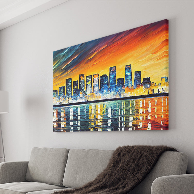Long beach California Skyline Long beach Painting Wall Art, Sport Art Prints Fan Gift, Canvas Prints Wall Art Decor