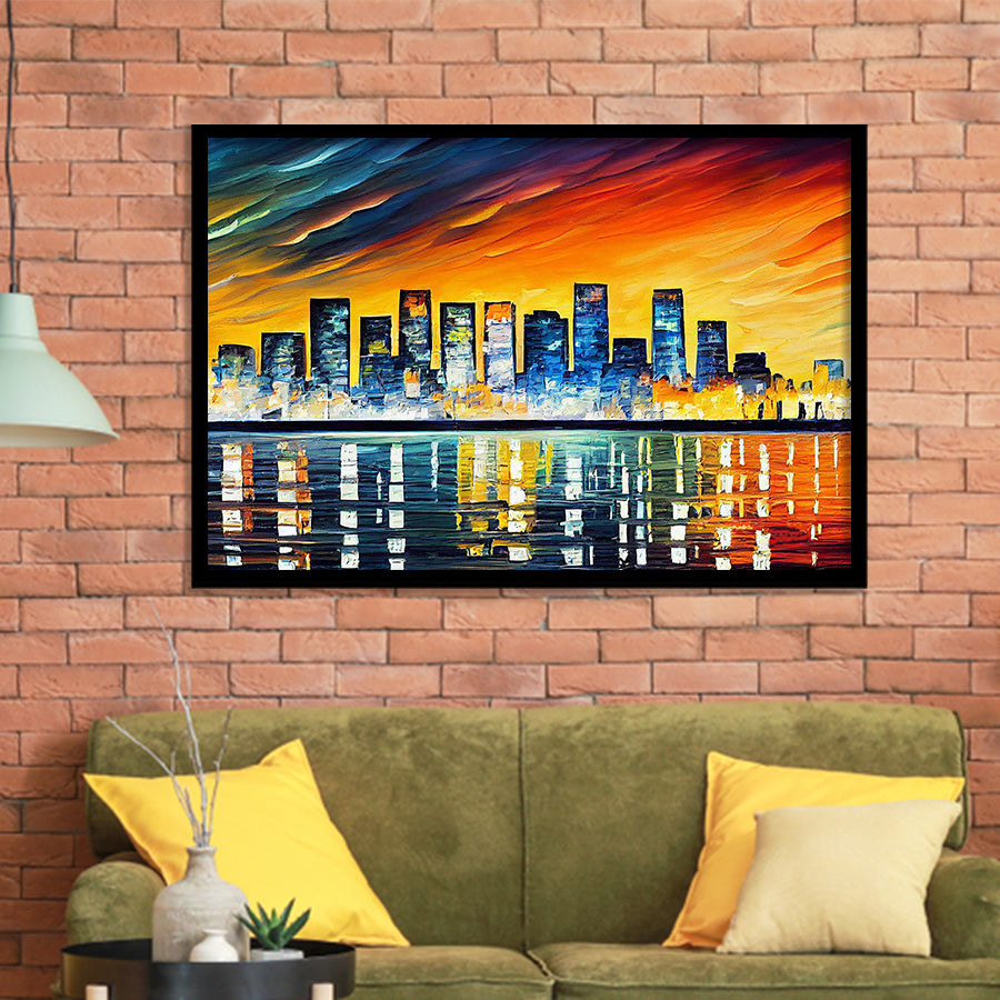 Long beach California Skyline Long beach Painting Wall Art, Sport Prin ...