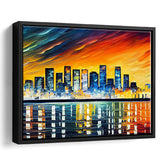 Long beach California Skyline Long beach Painting Wall Art, Sport Art Prints Fan Gift, Framed Canvas Prints Wall Art Decor