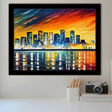 Long beach California Skyline Long beach Painting Wall Art, Sport Prints Fan Gift, Framed Art Prints Wall Art Decor