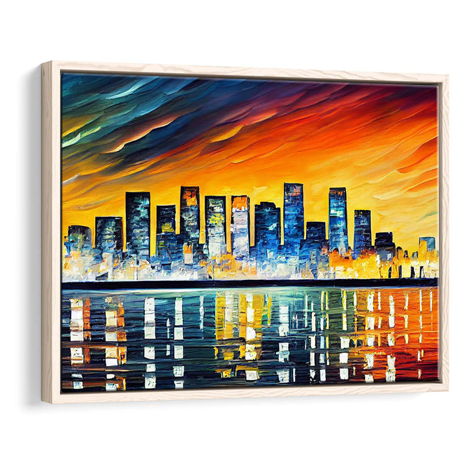 Long beach California Skyline Long beach Painting Wall Art, Sport Art Prints Fan Gift, Framed Canvas Prints Wall Art Decor