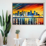 Long beach California Skyline Long beach Painting Wall Art, Sport Art Prints Fan Gift, Framed Canvas Prints Wall Art Decor