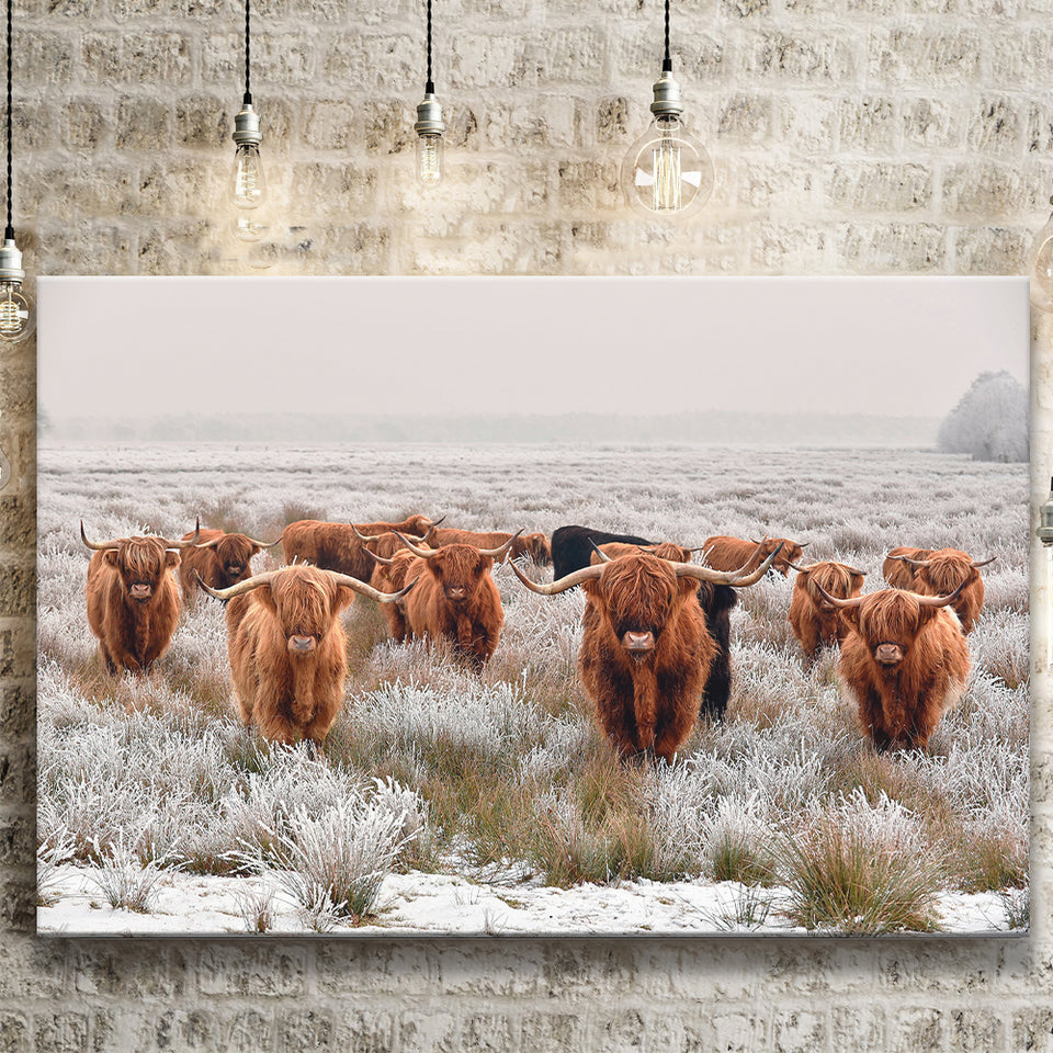 Longhorn Cow Canvas Prints Wall Art Decor - Painting Canvas,Home Decor, Ready to Hang