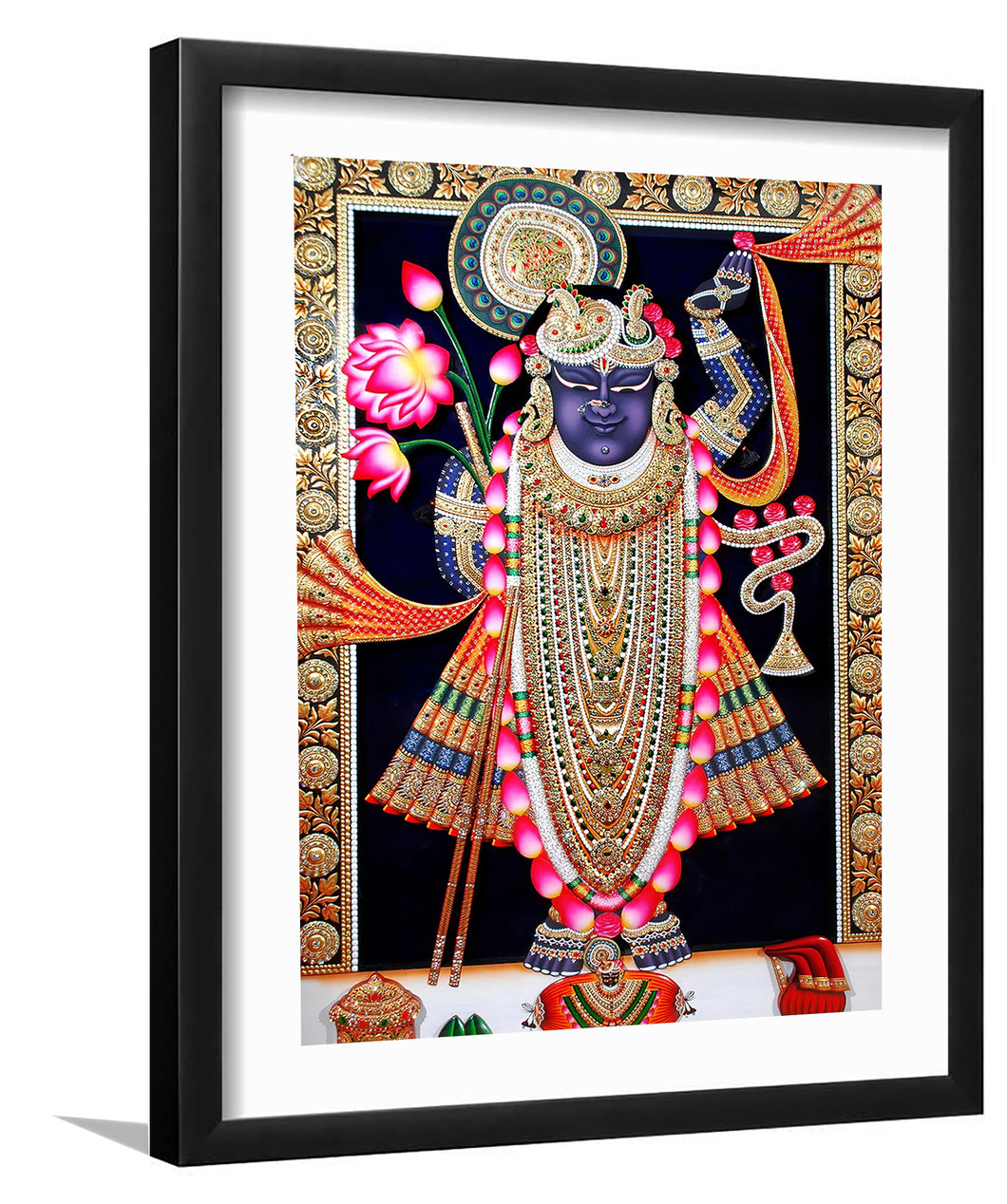 Lord Shreenathji - Framed Prints, Painting Art, Art Print, Framed Art, Black Frame