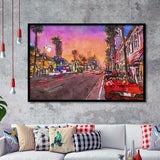 Los Angeles California March City Art Watercolor Framed Art Prints Wall Art Decor,Framed Picture