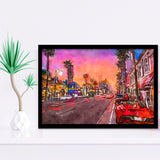 Los Angeles California March City Art Watercolor Framed Art Prints Wall Art Decor,Framed Picture