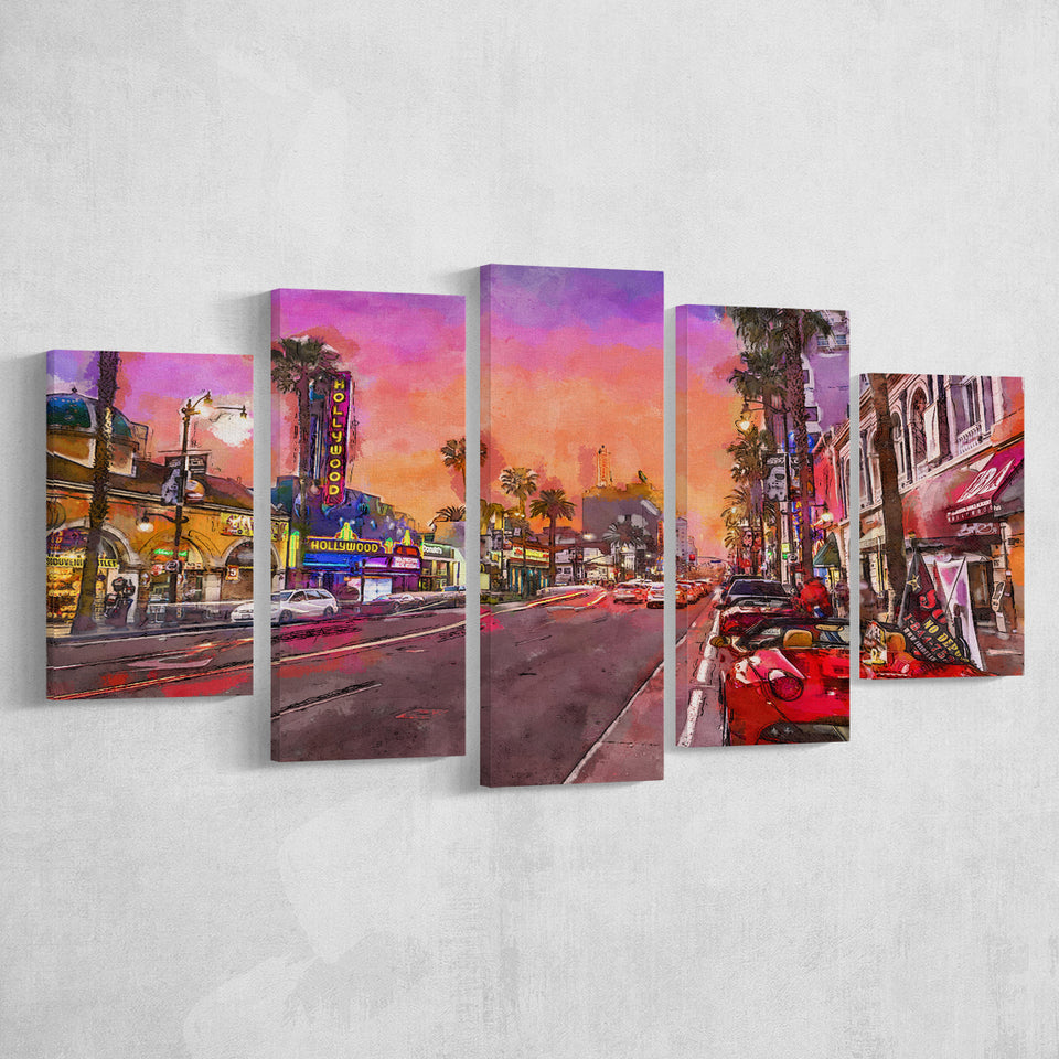 Los Angeles California March 5 Pieces Mixed Canvas Prints Wall Art Home Decor
