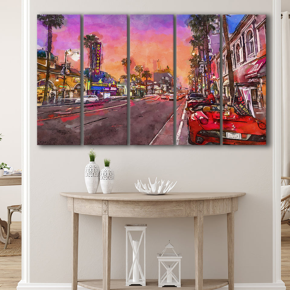 Los Angeles California March 5 Pieces Extra Large Canvas Prints Wall Art Home Decor