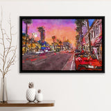 Los Angeles California March City Art Watercolor Framed Canvas Prints Wall Art Home Decor,Floating Frame