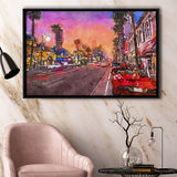 Los Angeles California March City Art Watercolor Framed Canvas Prints Wall Art Home Decor,Floating Frame