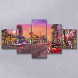 Los Angeles California March 5 Pieces Mixed Canvas Prints Wall Art Home Decor