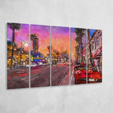 Los Angeles California March 5 Pieces Extra Large Canvas Prints Wall Art Home Decor