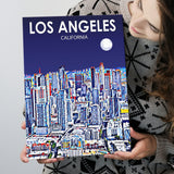 Los Angeles CA Art Art California Night Landscape ,City Art Print, Large Canvas, Canvas Print Wall Art Home Decor