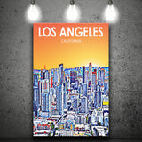 Los Angeles CA Art Art California Sunset Landscape ,City Art Print, Large Canvas, Canvas Print Wall Art Home Decor
