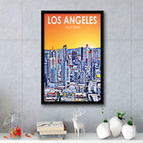 Los Angeles CA Art Art California Sunset Landscape, Large Canvas, Framed Canvas Print Wall Art Home Decor, Floating Frame