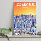 Los Angeles CA Art Art California Sunset Landscape ,City Art Print, Large Canvas, Canvas Print Wall Art Home Decor