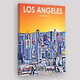 Los Angeles CA Art Art California Sunset Landscape ,City Art Print, Large Canvas, Canvas Print Wall Art Home Decor