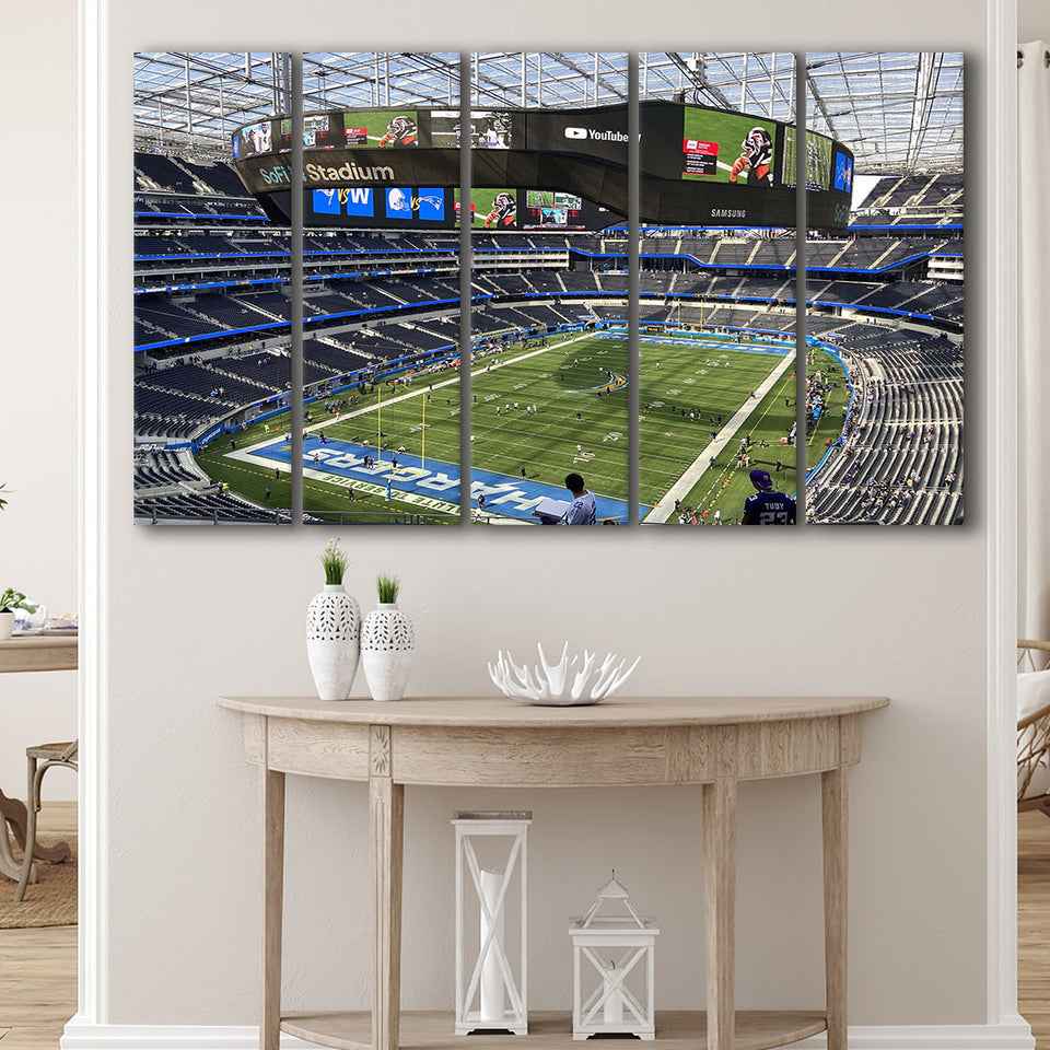 Los Angeles Chargers Stadium Canvas Prints SoFi Stadium Wall Art,Multi Panels B,Sport Stadium Art Prints, Fan Gift