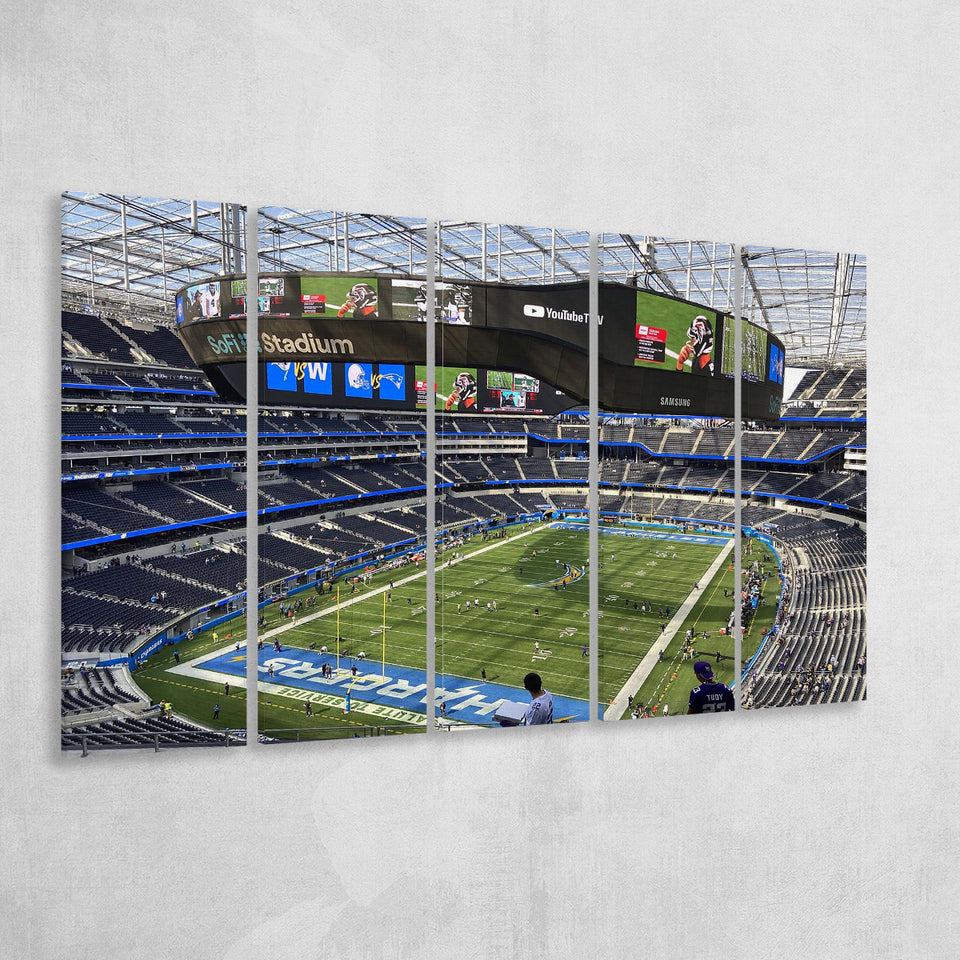 Los Angeles Chargers Stadium Canvas Prints SoFi Stadium Wall Art,Multi Panels B,Sport Stadium Art Prints, Fan Gift