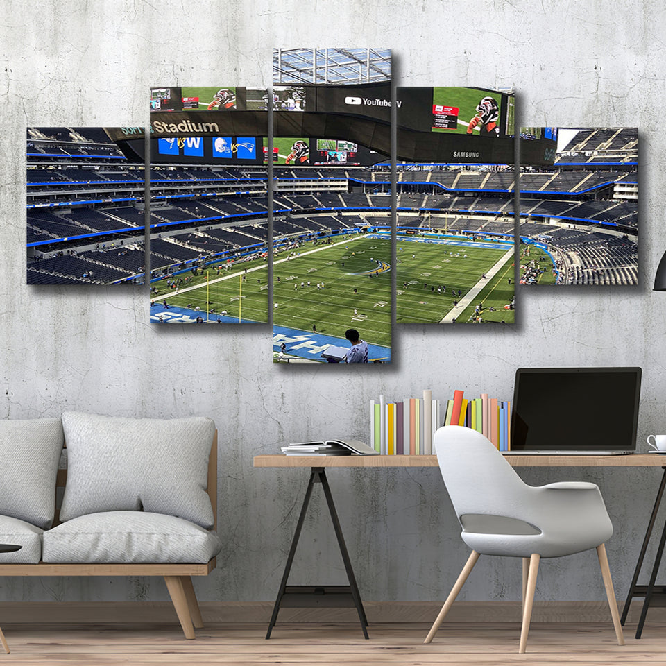 Los Angeles Chargers Stadium Canvas Prints SoFi Stadium Wall Art,Multi Panels,Sport Stadium Art Prints, Fan Gift