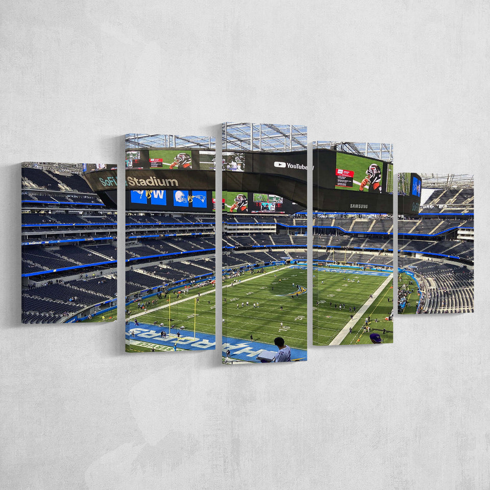 Los Angeles Chargers Stadium Canvas Prints SoFi Stadium Wall Art,Multi Panels,Sport Stadium Art Prints, Fan Gift