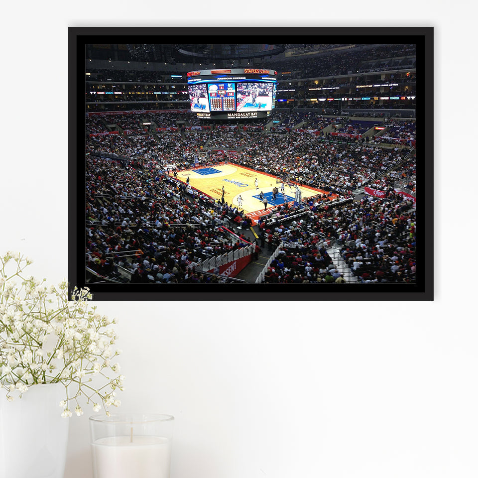Los Angeles Clippers Stadium Framed Canvas Prints Staples Center Wall Art,Sport Stadium Art Prints, Fan Gift