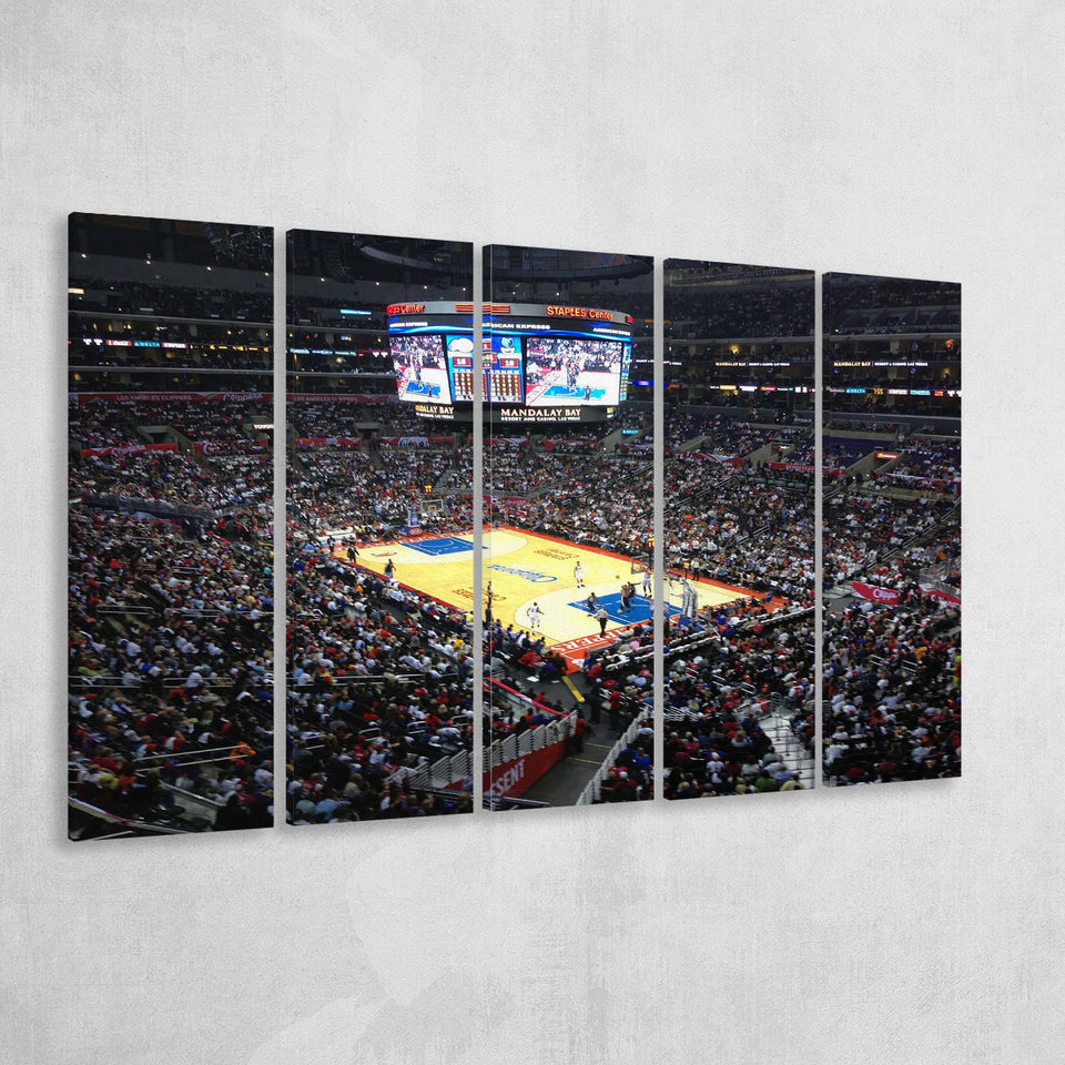 Los Angeles Clippers Stadium Canvas Prints Staples Center Wall Art,Multi Panels B,Sport Stadium Art Prints, Fan Gift