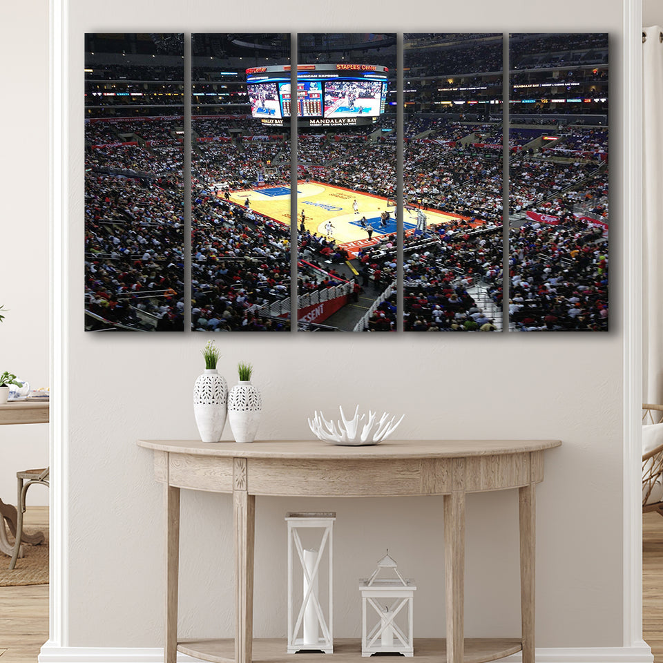 Los Angeles Clippers Stadium Canvas Prints Staples Center Wall Art,Multi Panels B,Sport Stadium Art Prints, Fan Gift