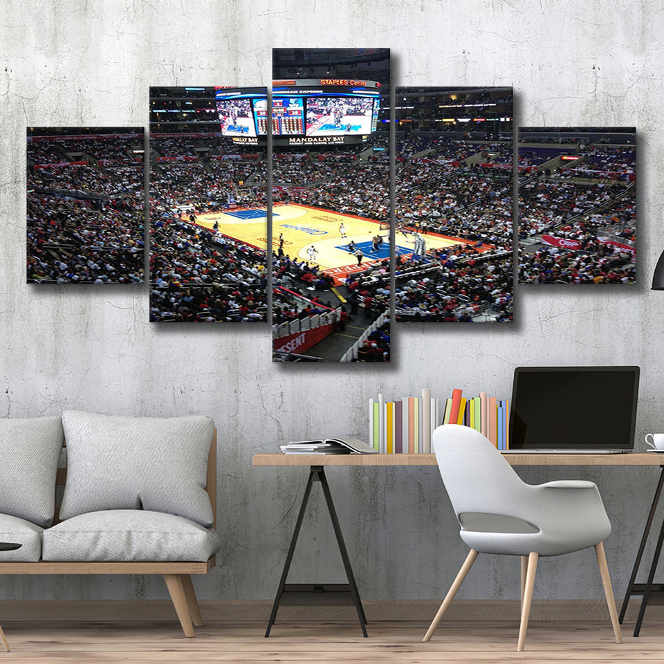 Los Angeles Clippers Stadium Canvas Prints Staples Center Wall Art,Multi Panels,Sport Stadium Art Prints, Fan Gift