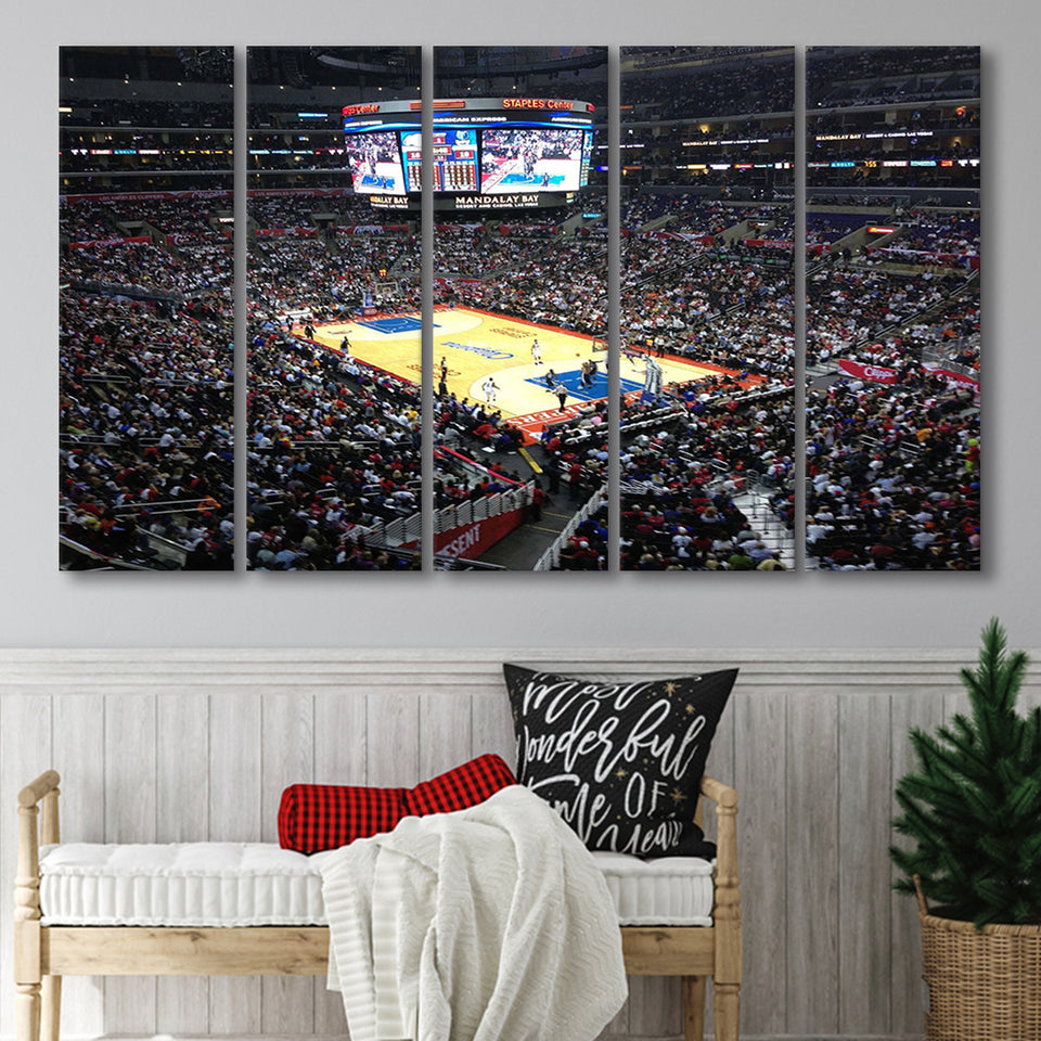 Los Angeles Clippers Stadium Canvas Prints Staples Center Wall Art,Multi Panels B,Sport Stadium Art Prints, Fan Gift