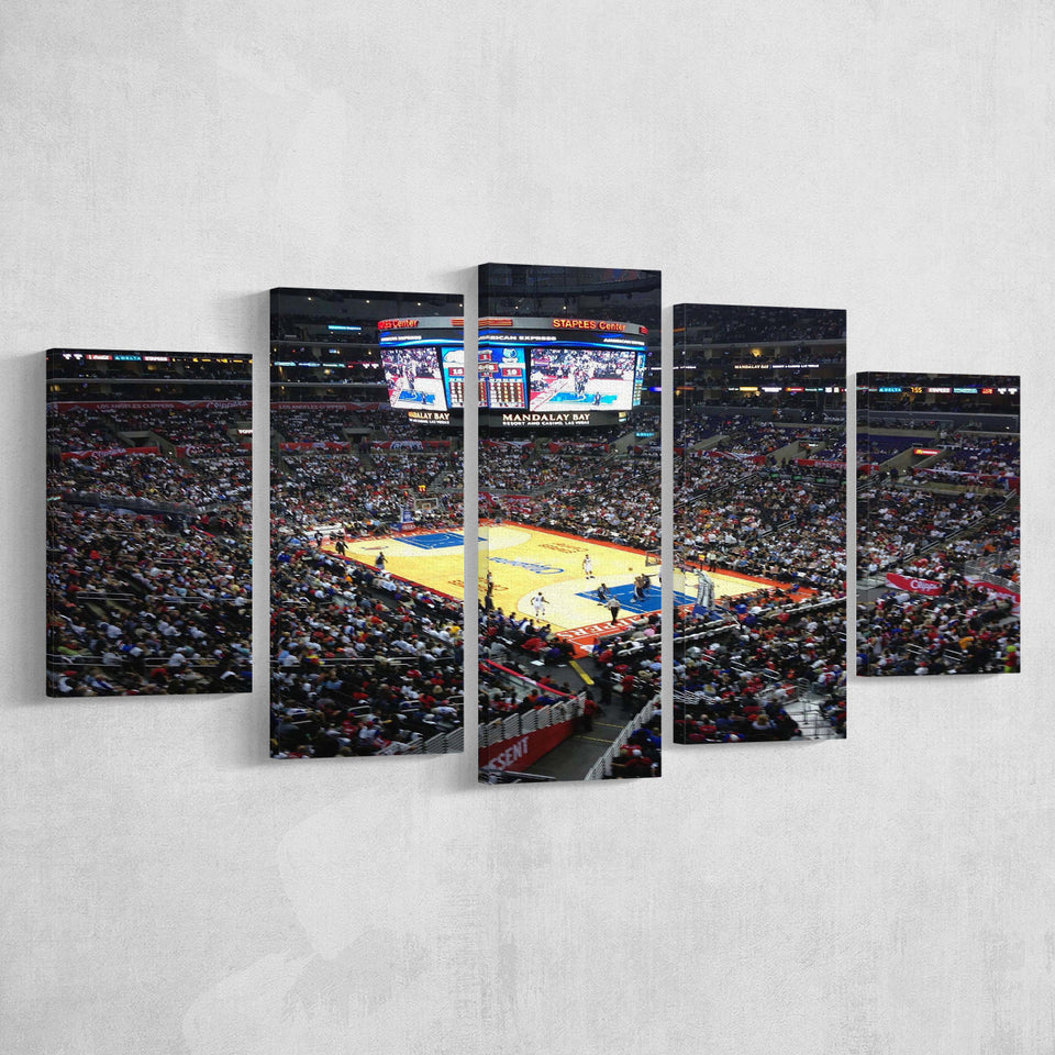 Los Angeles Clippers Stadium Canvas Prints Staples Center Wall Art,Multi Panels,Sport Stadium Art Prints, Fan Gift