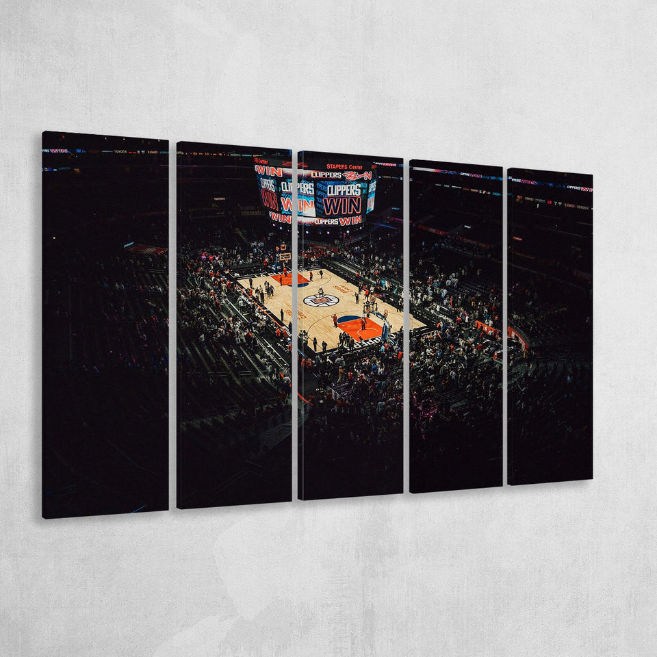 Los Angeles Clippers Wall Art Staples Center Stadium Canvas Prints,Multi Panels B,Sport Stadium Art Prints, Fan Gift