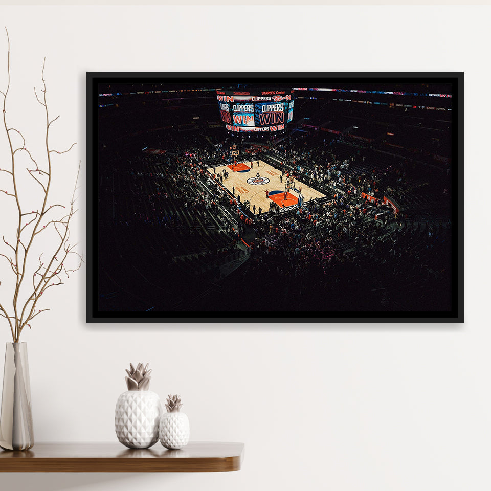 Los Angeles Clippers Wall Art Staples Center Stadium Framed Canvas Prints,Sport Stadium Art Prints, Fan Gift