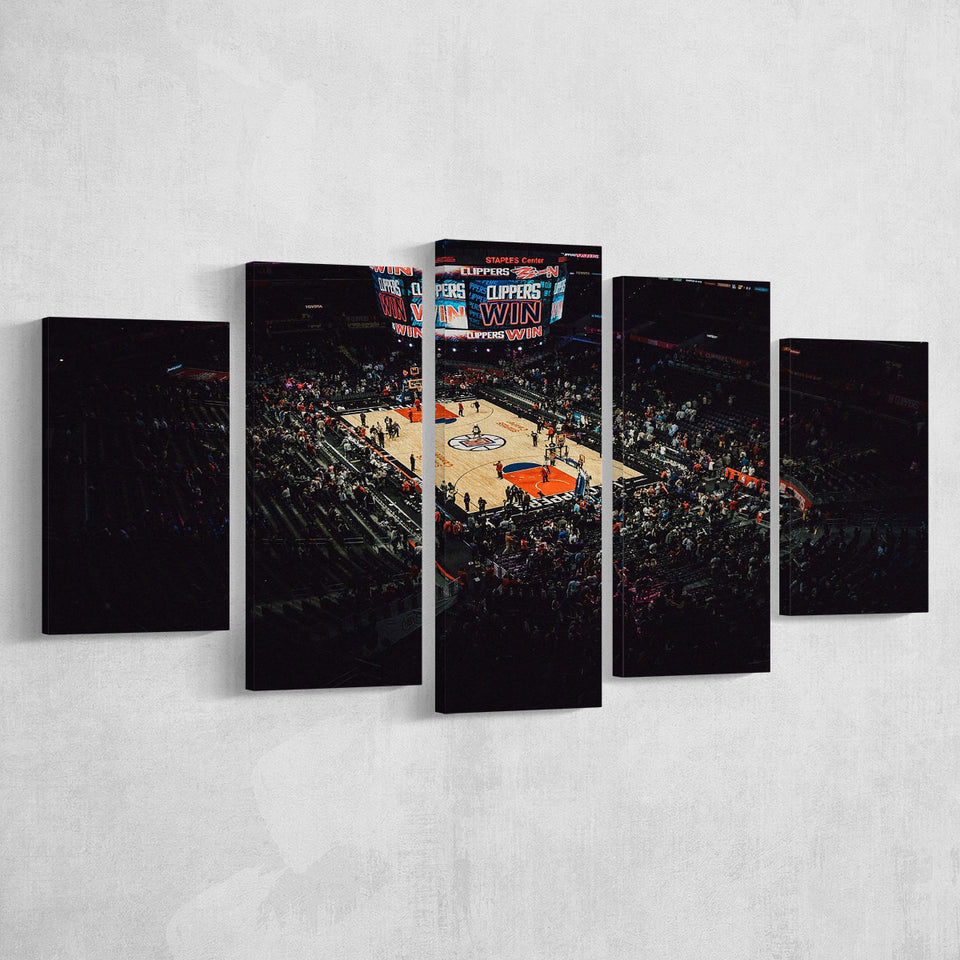 Los Angeles Clippers Wall Art Staples Center Stadium Canvas Prints,Multi Panels,Sport Stadium Art Prints, Fan Gift