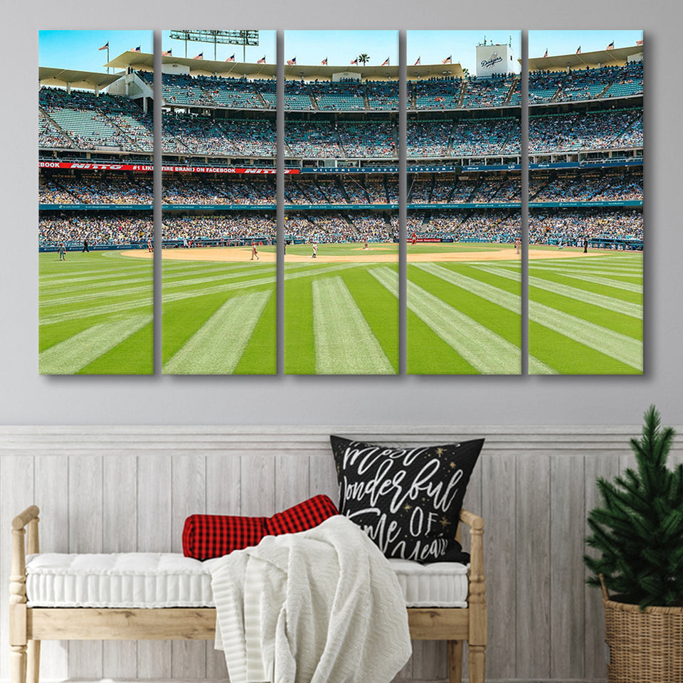 Los Angeles Dodgers Stadium Canvas Prints Dodger Stadium Wall Art,Multi Panels B,Sport Stadium Art Prints, Fan Gift