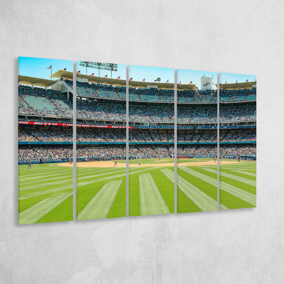 Los Angeles Dodgers Stadium Canvas Prints Dodger Stadium Wall Art,Multi Panels B,Sport Stadium Art Prints, Fan Gift