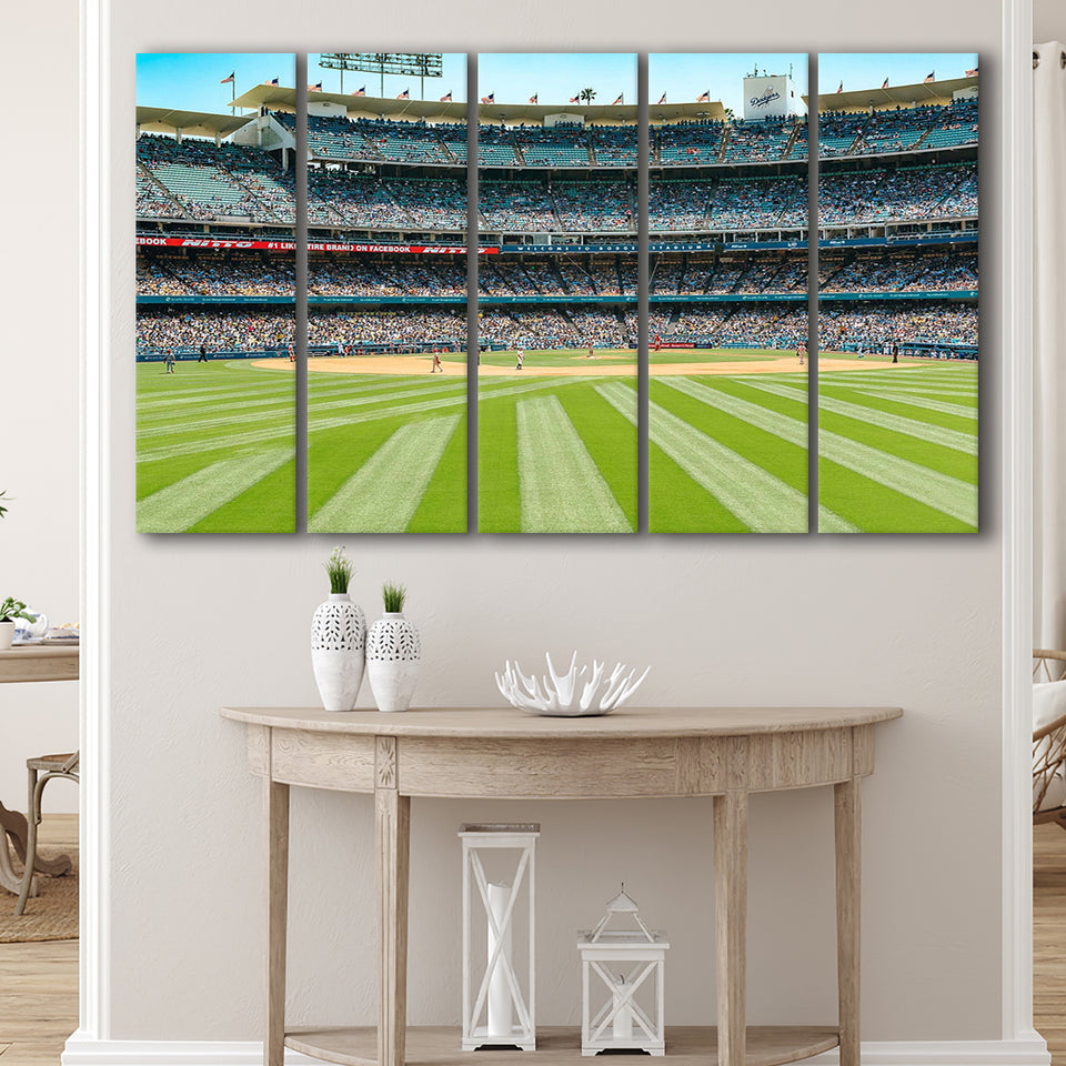 Los Angeles Dodgers Stadium Canvas Prints Dodger Stadium Wall Art,Multi Panels B,Sport Stadium Art Prints, Fan Gift