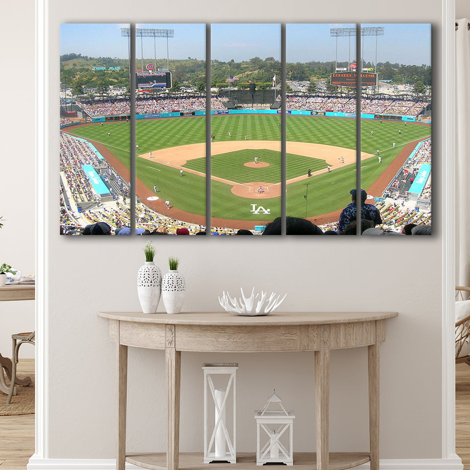 Los Angeles Dodgers Wall Art Dodger Stadium Canvas Prints,Multi Panels B,Sport Stadium Art Prints, Fan Gift