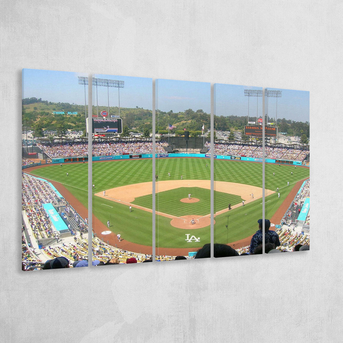 Dodger Stadium Canvas, LA Skyline Printed on Canvas, Los Angeles