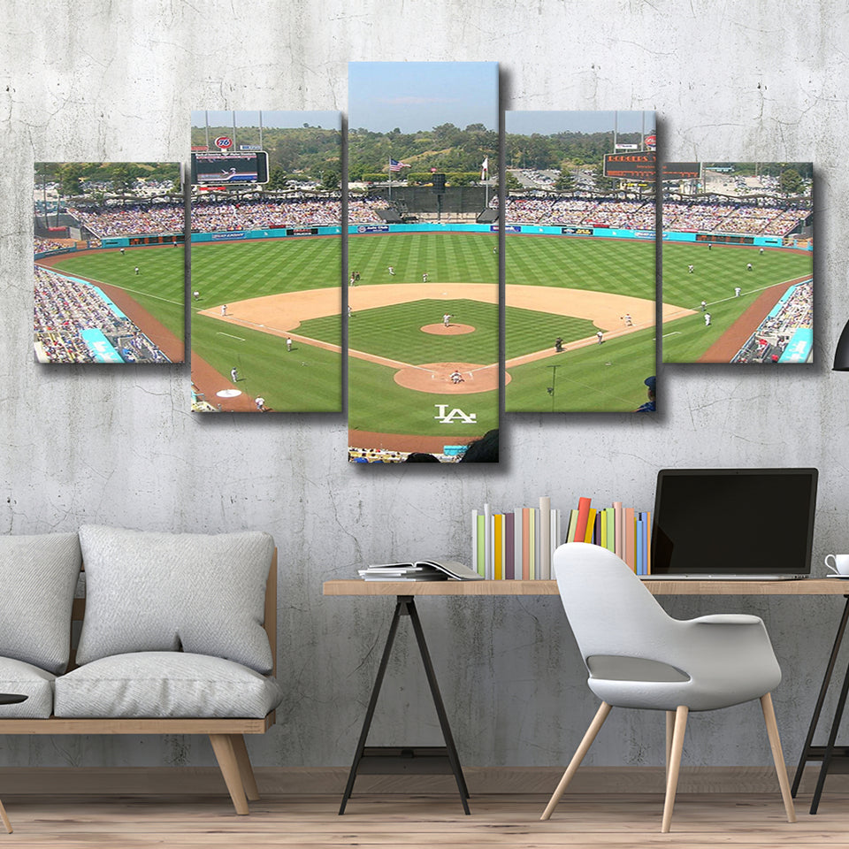 Los Angeles Dodgers Wall Art Dodger Stadium Canvas Prints,Multi Panels,Sport Stadium Art Prints, Fan Gift