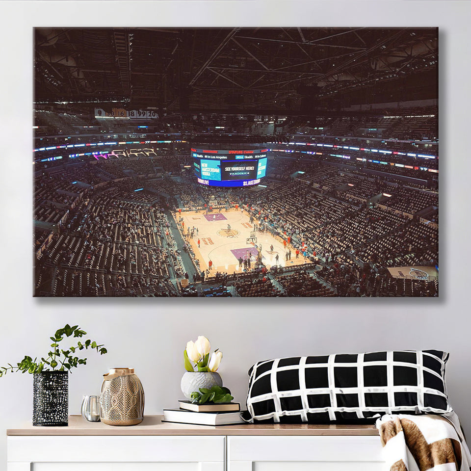 Los Angeles Lakers Stadium Canvas Prints Staples Center Wall Art,Sport Stadium Art Prints, Fan Gift, Wall Decor