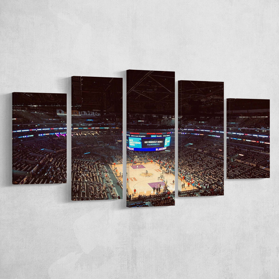 Los Angeles Lakers Stadium Canvas Prints Staples Center Wall Art,Multi Panels,Sport Stadium Art Prints, Fan Gift