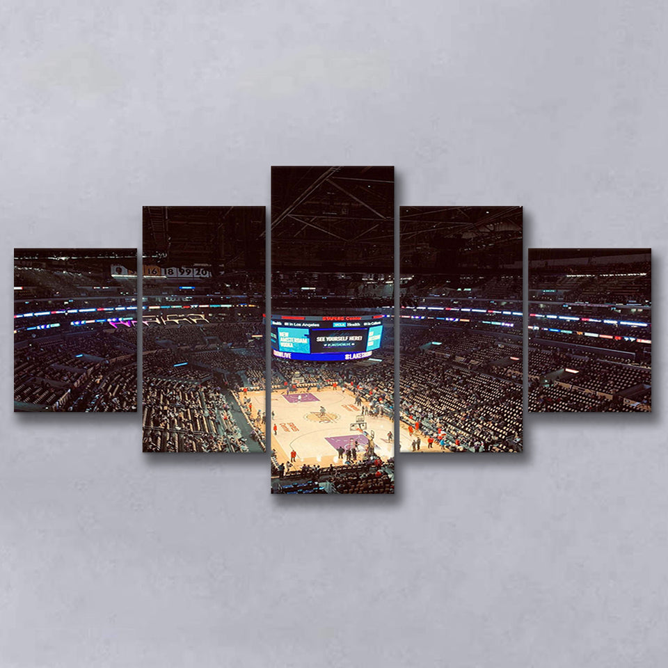 Los Angeles Lakers Stadium Canvas Prints Staples Center Wall Art,Multi Panels,Sport Stadium Art Prints, Fan Gift