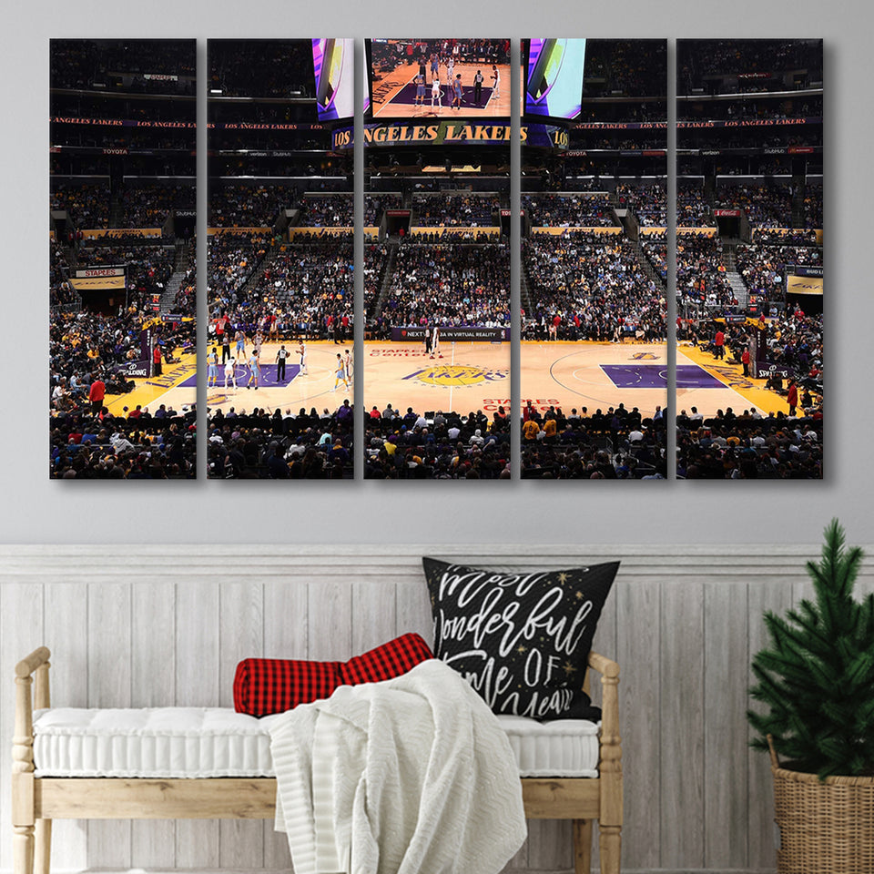 Los Angeles Lakers, Stadium Canvas, Sport Art, Gift for him, Multi Panels B, Canvas Prints Wall Art Decor